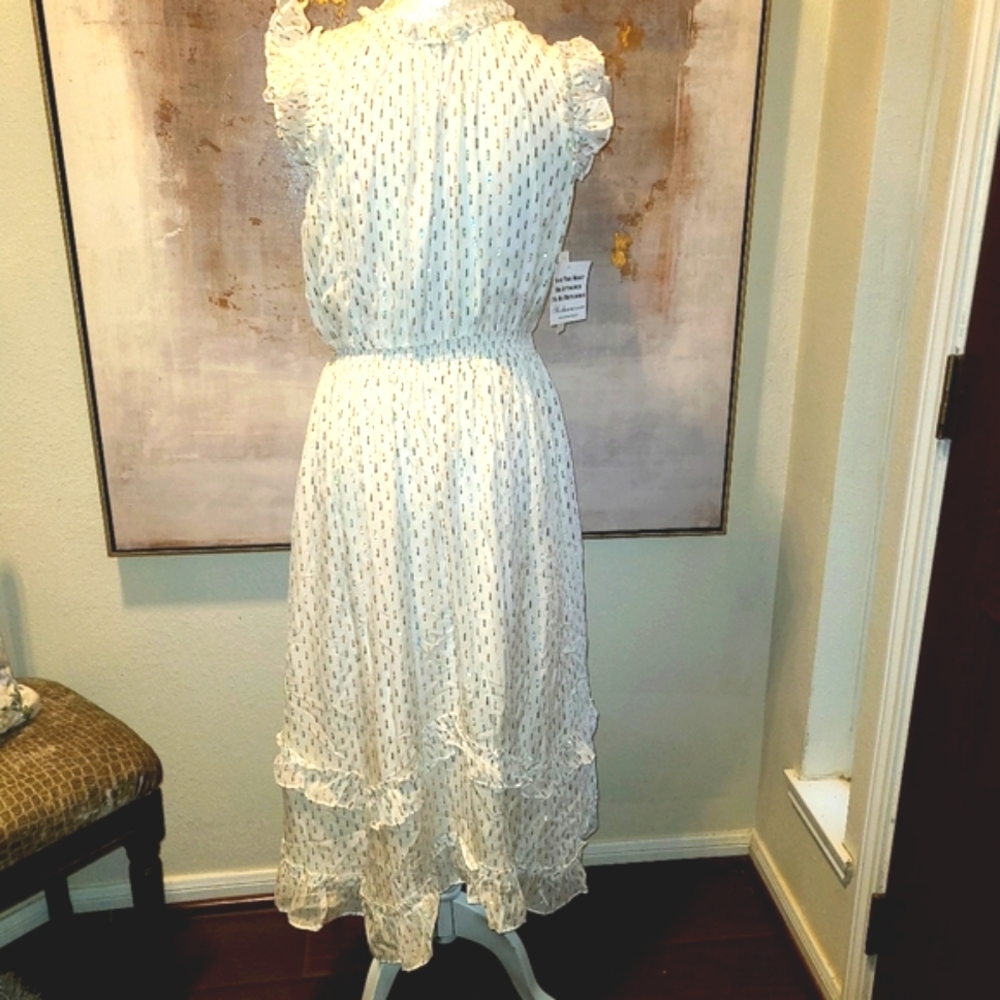 Shoshanna Payton Midi White Ruffled Tiered Sundress - Picture 7 of 12